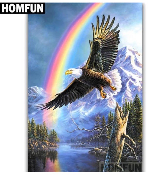 Diamond Painting Adler im Regenbogen